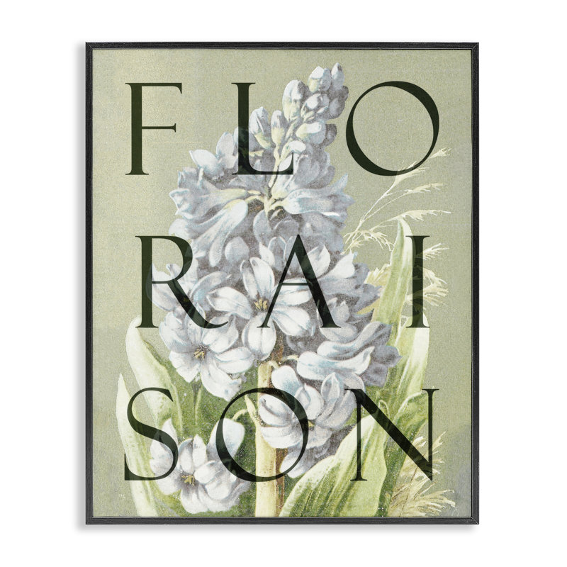 Giclée encadrée de fleurs françaises en fleurs, design par Lil 'Rue, H 30 po x l 24 po, Giclée encadrée noir minuit