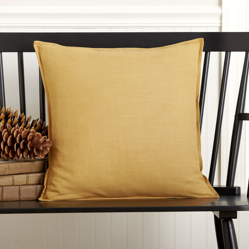 Cotton Reversible Throw Pillow, Canary