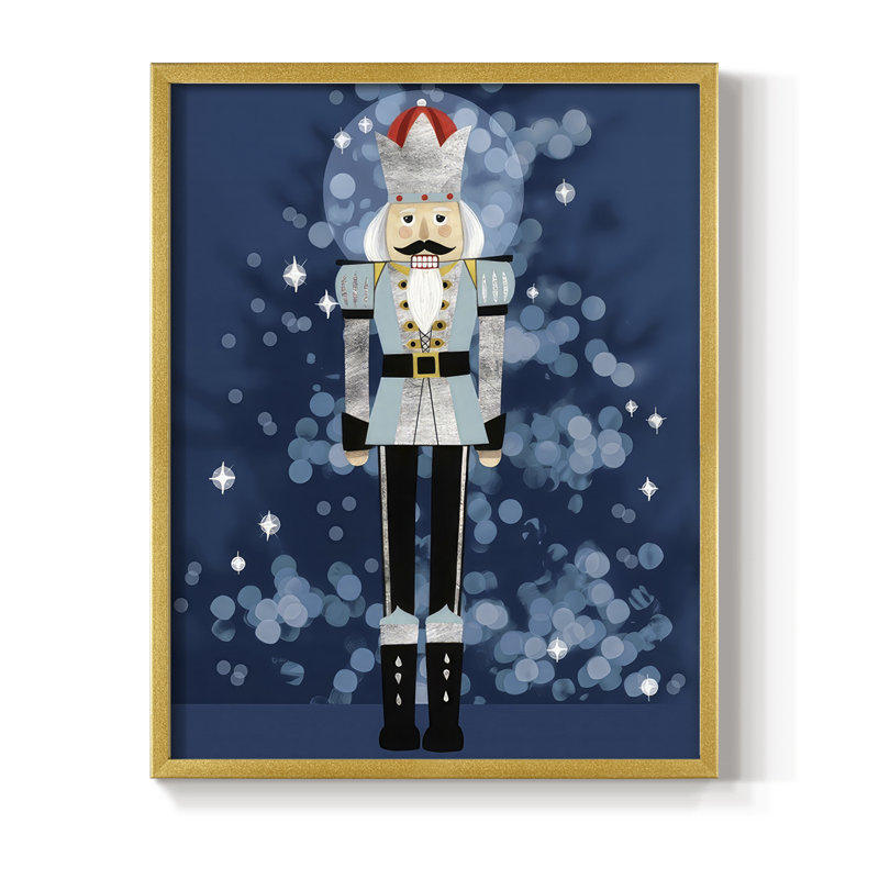 «Disco Nutcracker II», reproduction encadrée - bois massif, Cadre doré, H 21 po x l 17 po