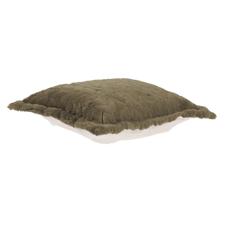 Puff Ottoman Cushion Angora Stone -Cushion and Cover Only, Moss 