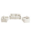 Ensemble de sofa moderne 3 pièces avec coussins d'accoudoirs et coussins décoratifs. Cet ensemble comprend 2 fauteuils et un sofa deux places. Économisez de l'espace et un style décontracté, idéal pour le salon, le bureau, le salon ou l'hôtel.-576591235-576591260