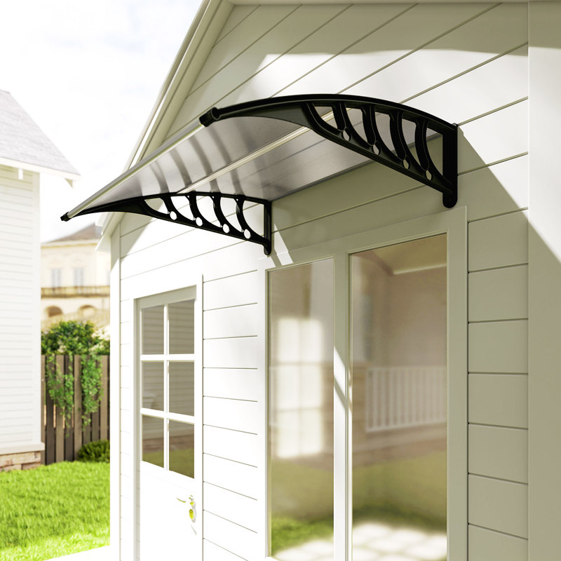 Outsunny Front Door Canopy Outdoor Awning Rain Shelter, Clear