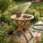 Teak Outdoor Table Round Folding Patio Side Table