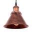 1-Light Rustic Distressed Metal Conical Pendant Light with Rolled Rim 