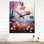 Horloge murale rose surdimensionnée avec pétales de cramoisi rose