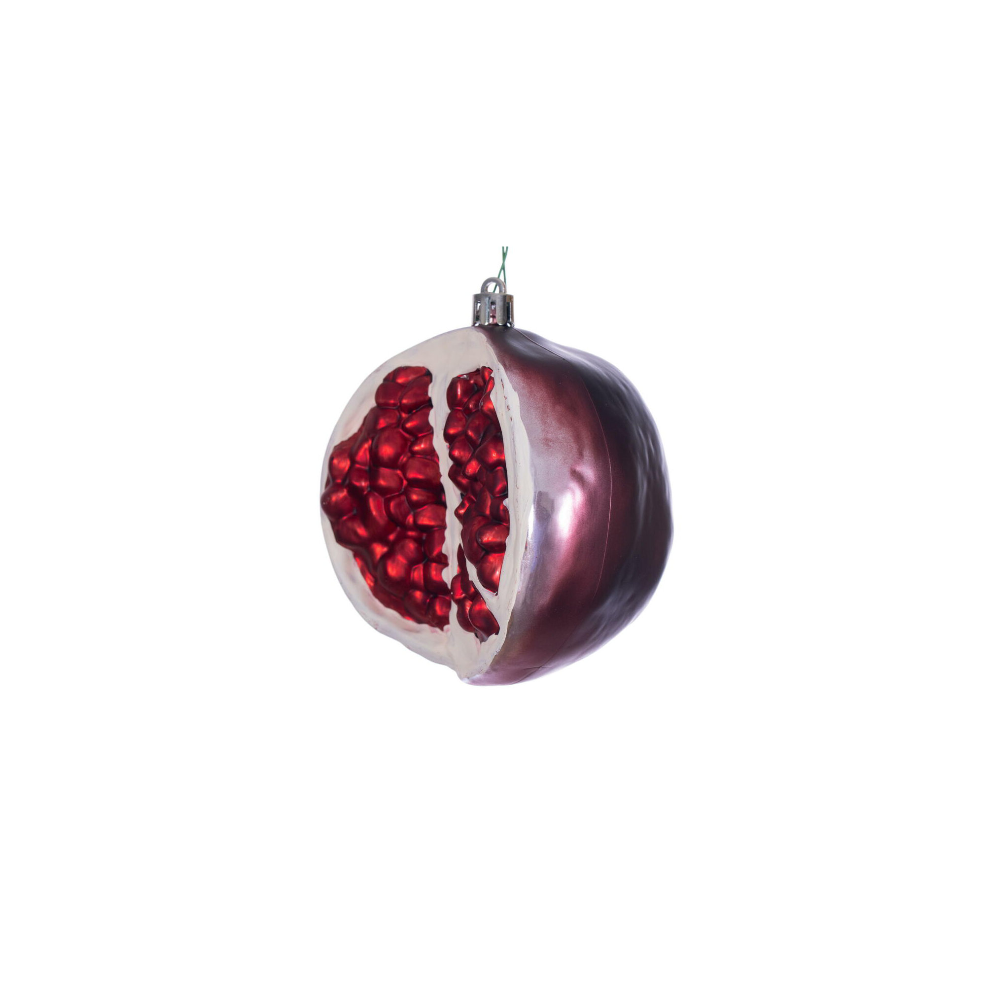 4" H Glittered Pomegranate Shaped Ornament 