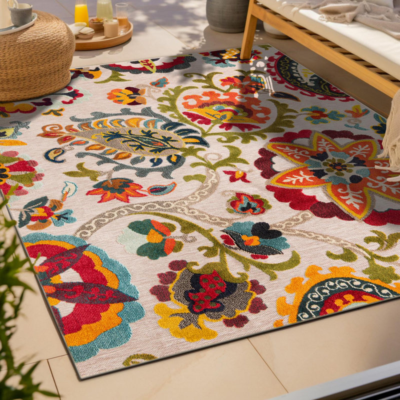 Bungalow Rose Nahla Caimin Indoor/Outdoor Area Rug, Square 7'10"