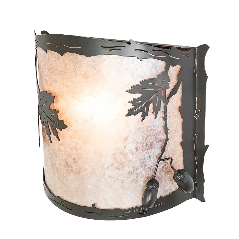 12" Wide Oak Leaf & Acorn Wall Sconce