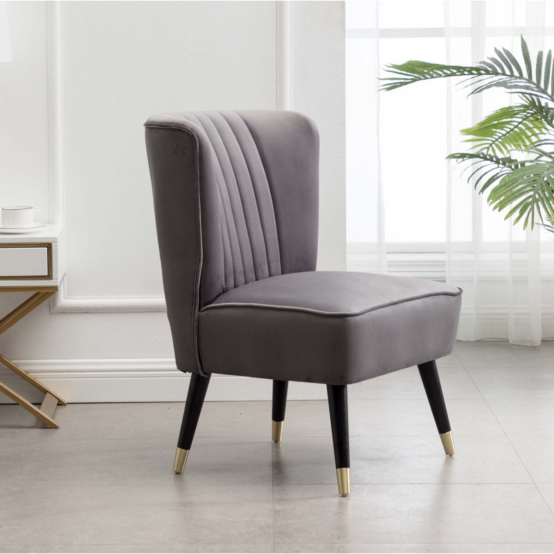 Chaise d'appoint rembourrée Elon, Gris