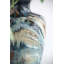 Vase décoratif bleu et brun D8.7X15.5 "