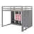 Full-Scale Raised Loft Bed Featuring Closet, Racks-2030843763