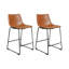 Winding Upholstered Counter Stool with Metal Frame-30896581