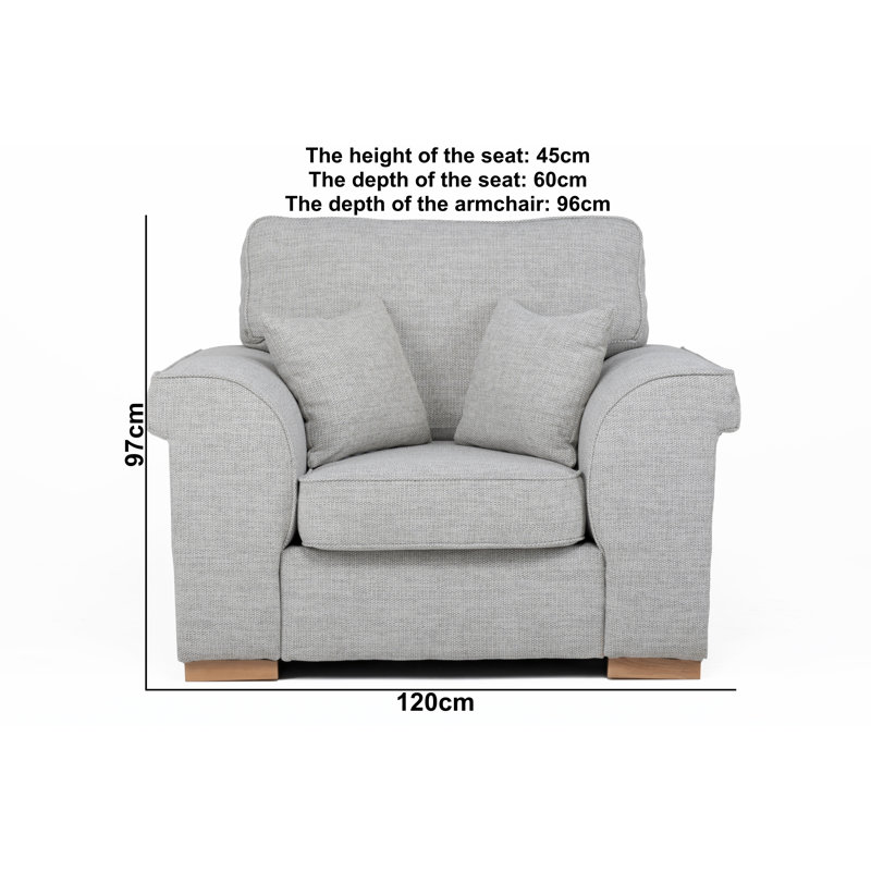 Picadilly Upholstered Armchair, Silver