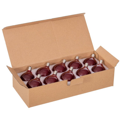  Red LED G50-E12 Filament Glass Replacement Bulbs 10/Box
