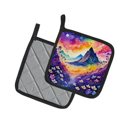 Colorful Violets Pair of Pot Holders