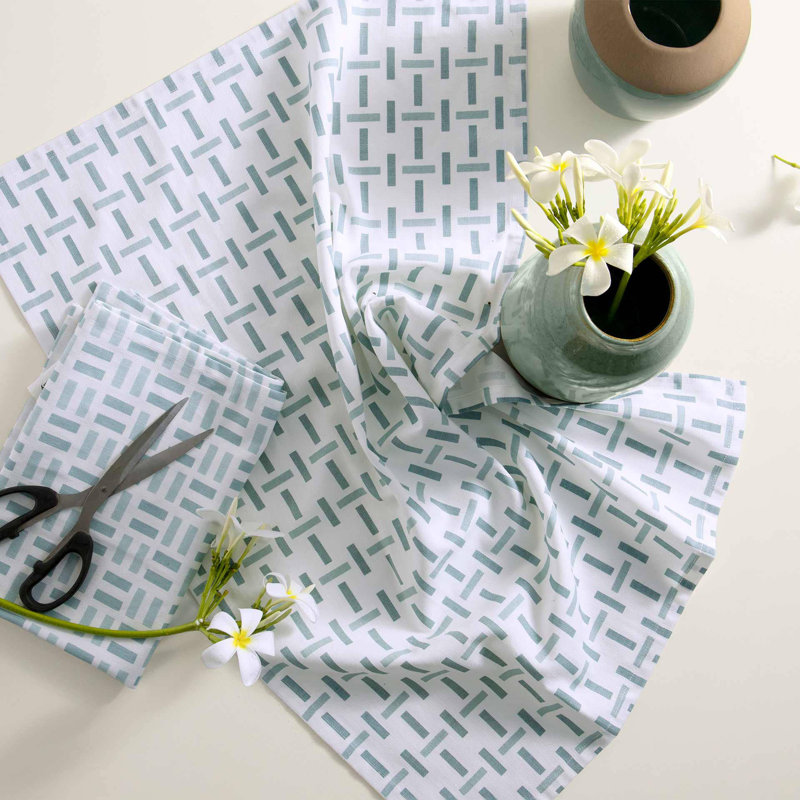Serviette imprimée en coton | Serviettes de cuisine élégantes | Ensemble de 2