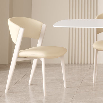 White sintered stone carbon steel dining table set