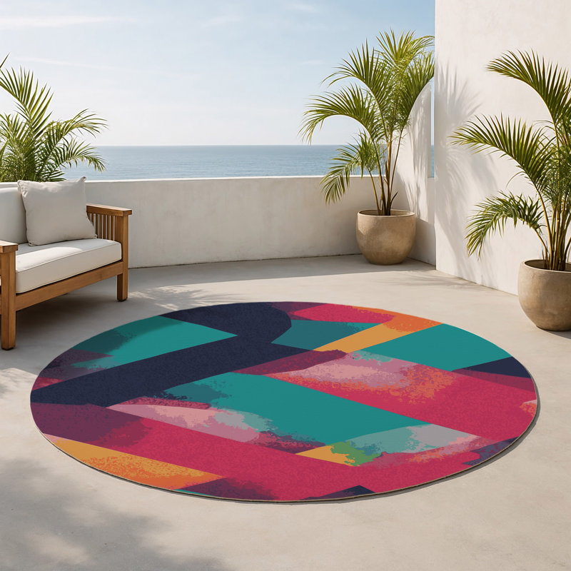Tapis intérieur et extérieur Nova Grid, Rond 5 pi
