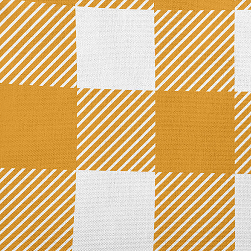 Plaid Reversible Throw Pillow, 26" x 26", Golden Mustard/White