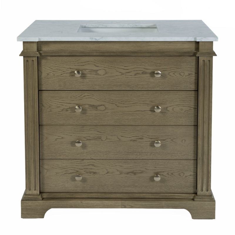 Hanson 36" Single Bathroom Vanity Set, Light Oak Brown