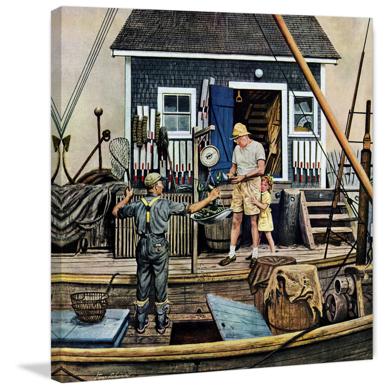 « daily catch », reproduction d’art sur toile tendue, H 32 po x l 32 po x P 1,5 po