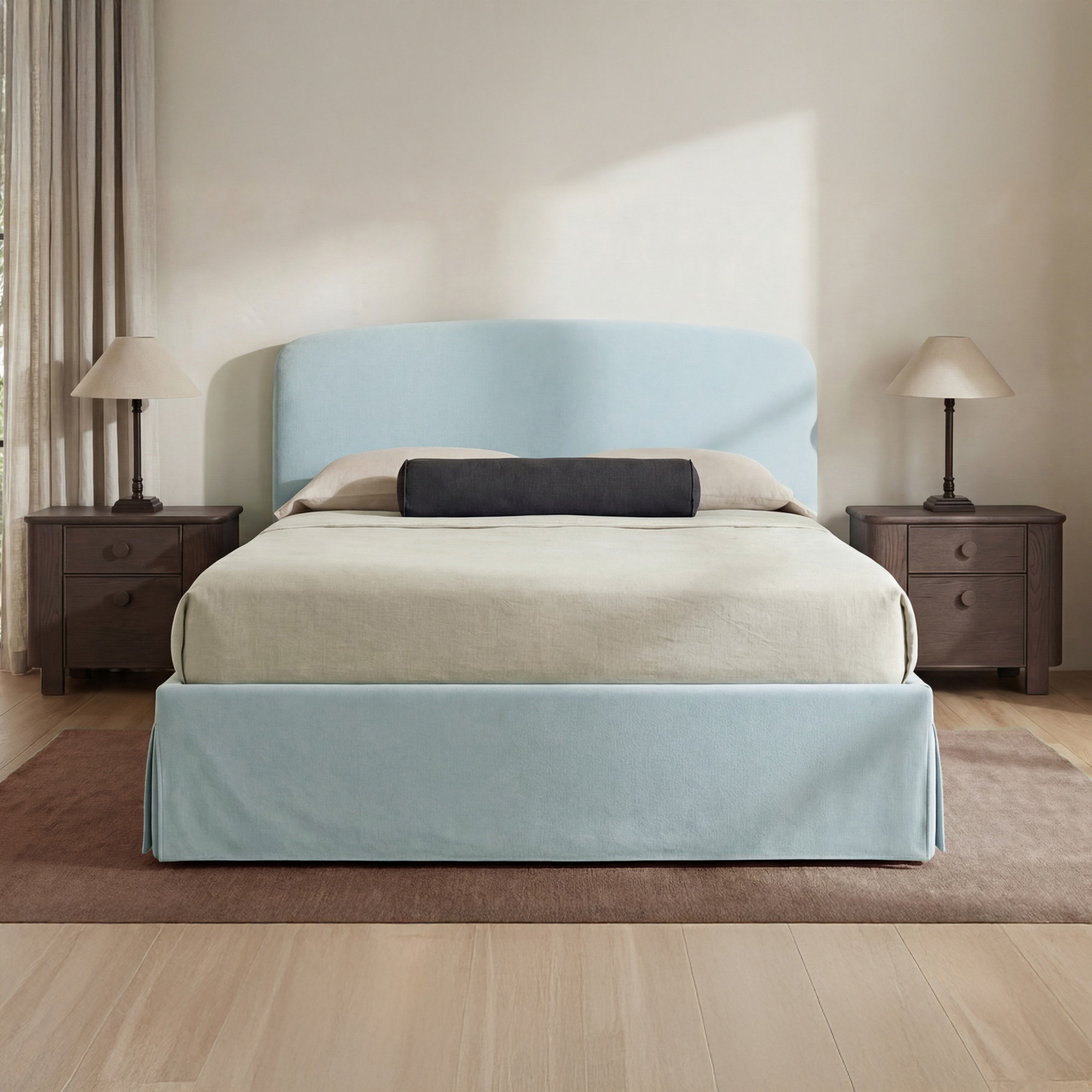 Windcrest Upholstered Platform Storage Bed, Tan, Queen