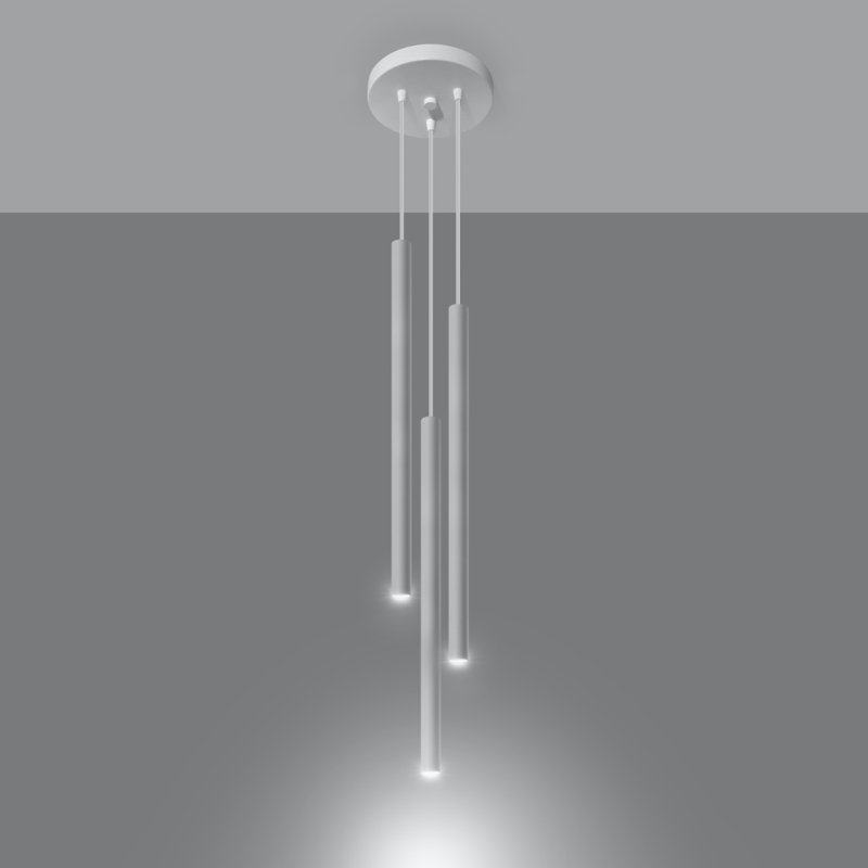 Shirey 3 - Light Cluster Cylinder Pendant, White