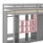 Twin Size Wood Loft Bed With Wardrobe, Shelves And Cabinet-41436627