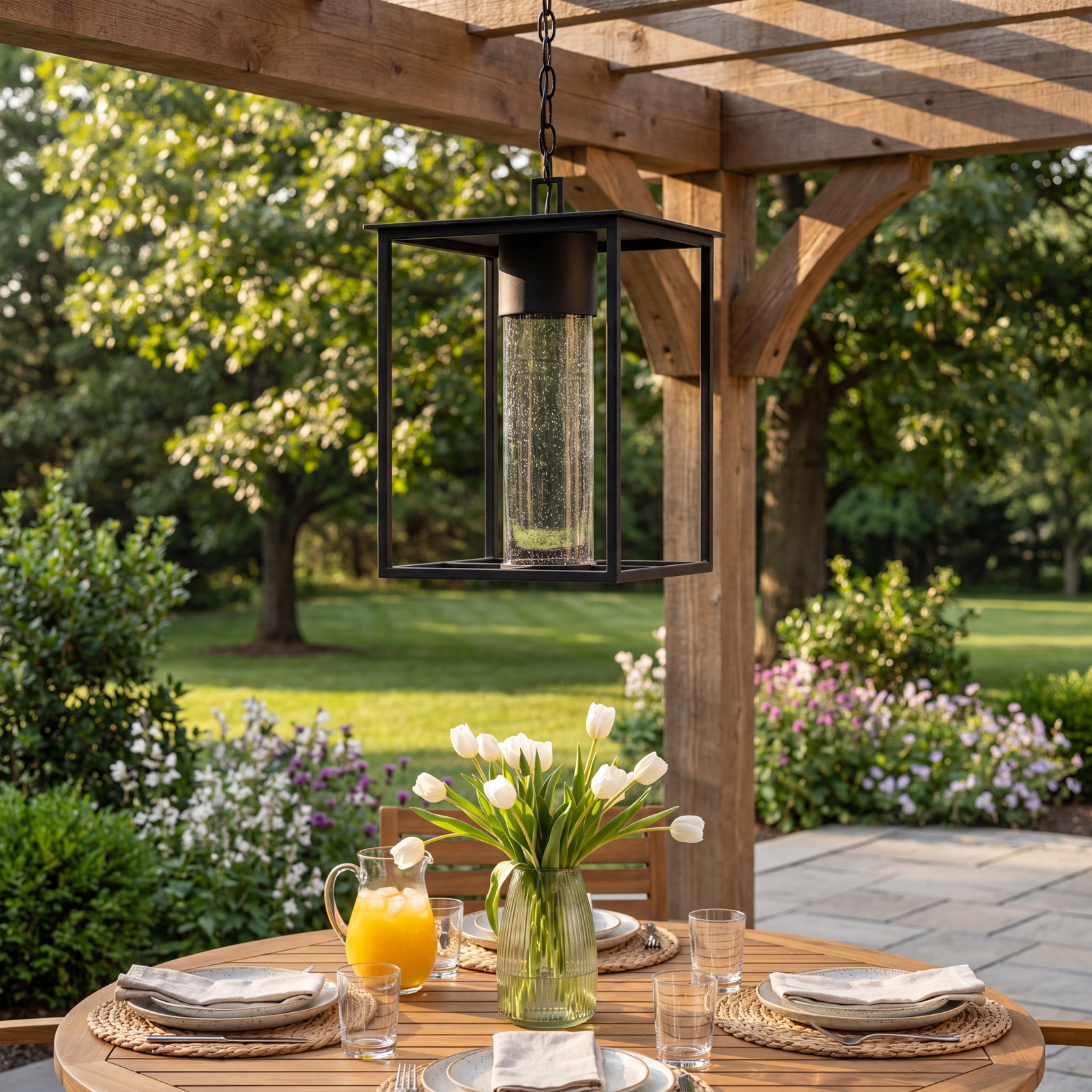 Marilee Outdoor Pendant Light, Black