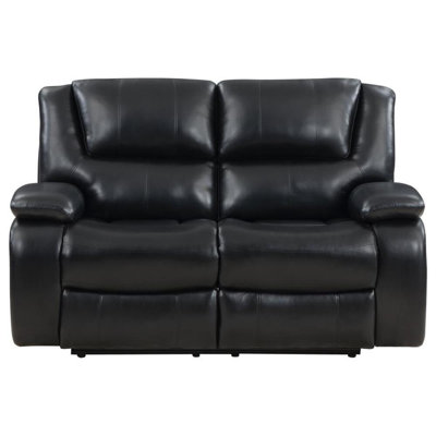 Eftica Upholstered Motion Reclining Loveseat Black