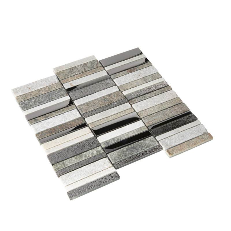 11.8"X11.8" Marble And Glass Mosaic Tile