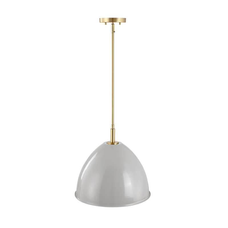 Luminaire suspendu en forme de dôme à 1 lumière Asay, gris