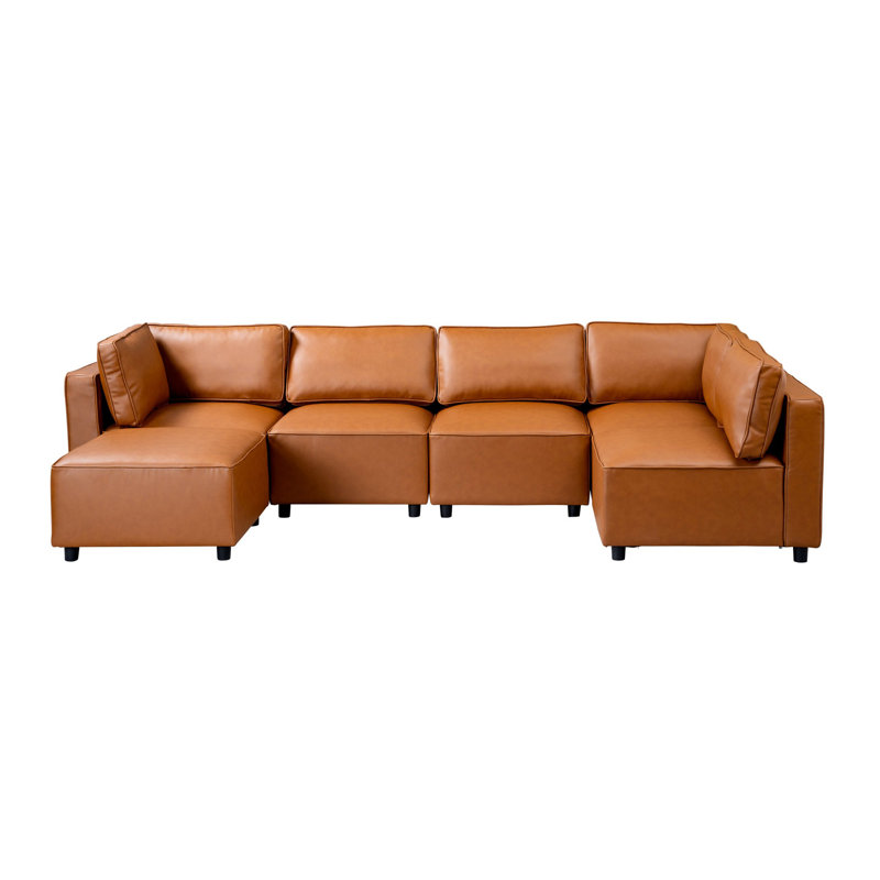 Canapé modulaire en cuir Reno