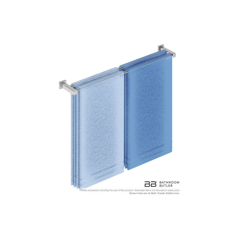 Double Towel Bar, Polished Stainless Steel