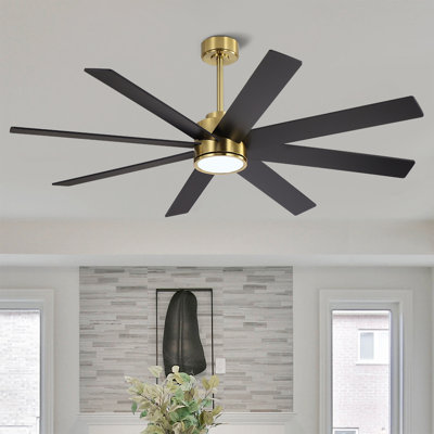 60 In./72 In. 8-Plywood Blades Indoor Led Ceiling Fan With Remote