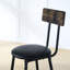 Table de bar ronde antique et tabourets rembourrés, 63 cm de profondeur x 63 cm de largeur, pour tabourets de salon, finition marron rustique, matériaux principaux : métal et bois, pour salle à manger