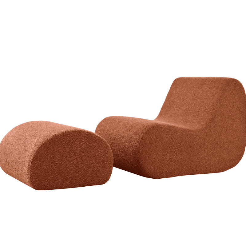 Fauteuil d'appoint confortable avec - courbe ergonomique pour rehausser la posture, rembourrage en mousse haute - configuration orange: l 29 po x 43,88 po; 27 po; support élégant sans assemblage: l 29 po x P 43,88 po