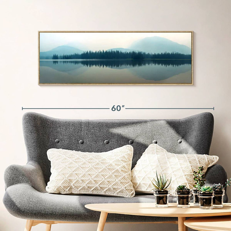 Lakeside Mountain Forest, Cadre flottant en bois naturel, 43 po x 15 po