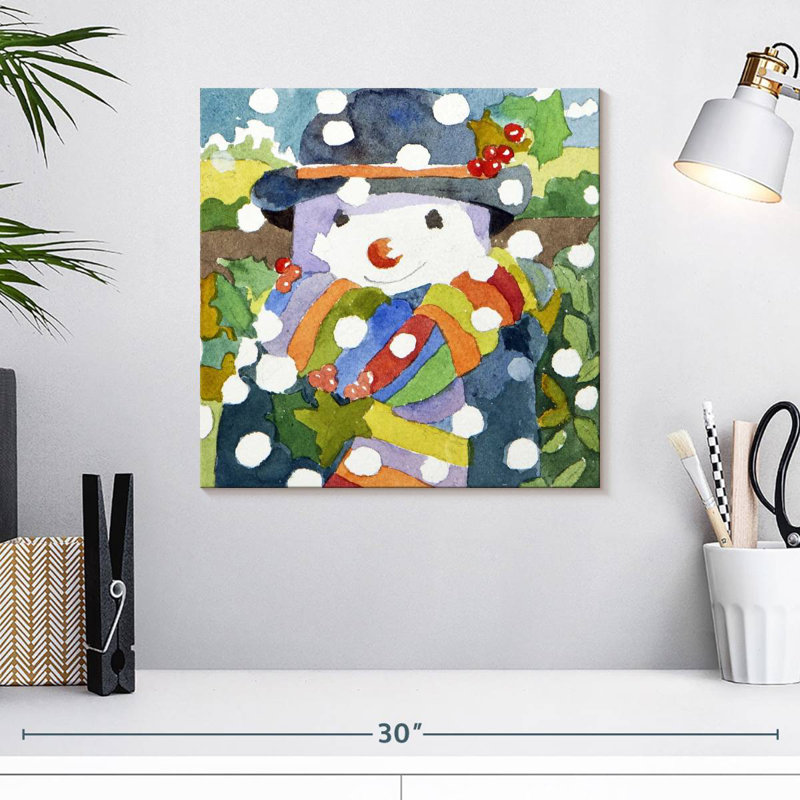 Bonhomme de neige Lelend dans la neige, H 16 po x l 16 po