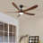 5 Blade Solid Wood 52 Inch Ceiling Fan Light
