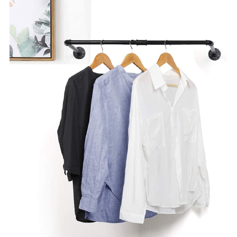 Frison 32.6'' Metal Wall Mounted Clothes Rack