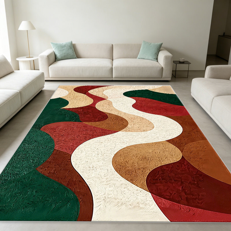 Jungle Wave Abstract carpet-easy to clean, machine-washable, soft and comfortable; suitable for door mats, kitchens, living rooms, bedrooms, corridors, and laundry areas. Easy to clean, durable carpet for home decoration.