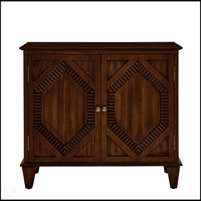 Retro Wooden Sideboard Buffet Cabinet With Storage, Symmetrical Geometric Accent For Elegant Display And Media Console In Living Room Or Entryway