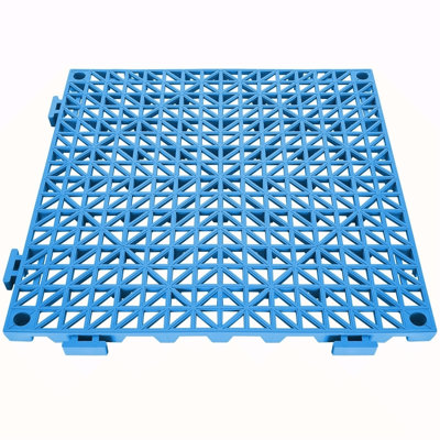 Carreaux à emboîtement 55PCS bleu, carreaux de drainage 12 "x 12" épissage, carreaux de sol à drainage en PVC, trous de drainage antidérapants pour les toilettes, la salle de bain, la cuisine, la piscine, les zones humides, bleu
