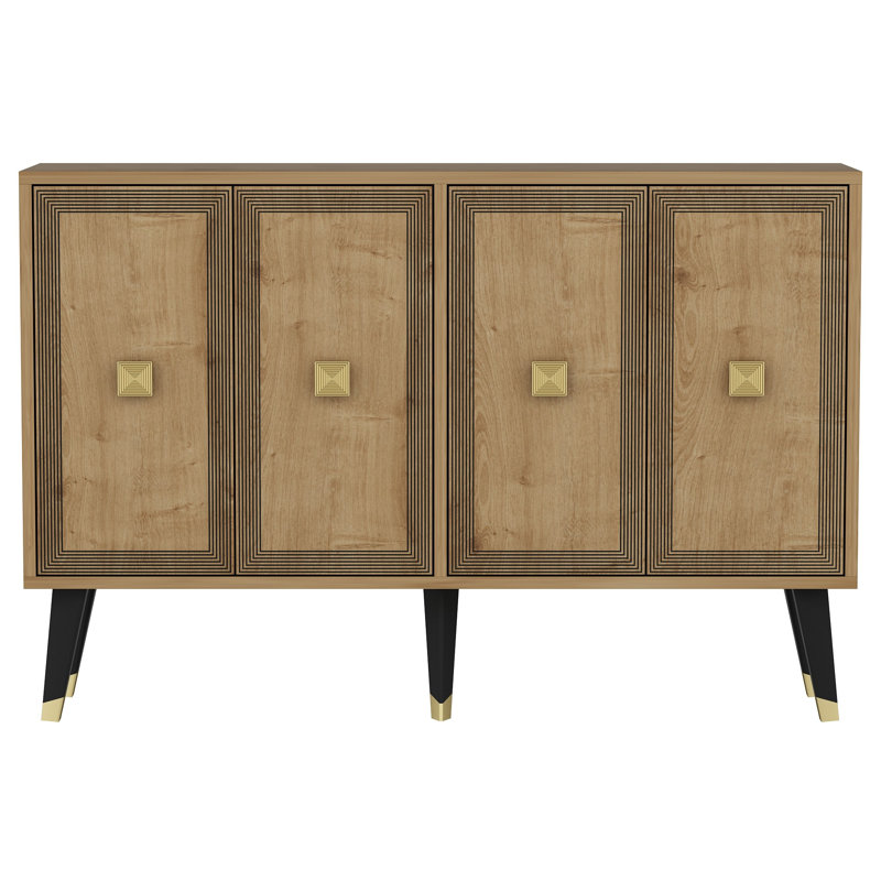 Odessa 80cm Sideboard, Sapphire Oak/Gold