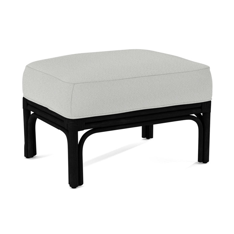 Boca Ottoman, Black, Green Performance Fabric; 0851-54