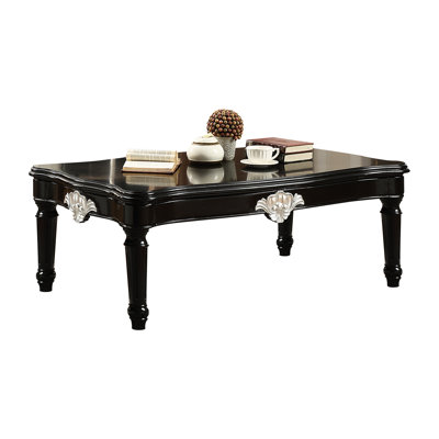 Black Rectangular Coffee Table - With Stylish Design For Home Finish And Elegant Style