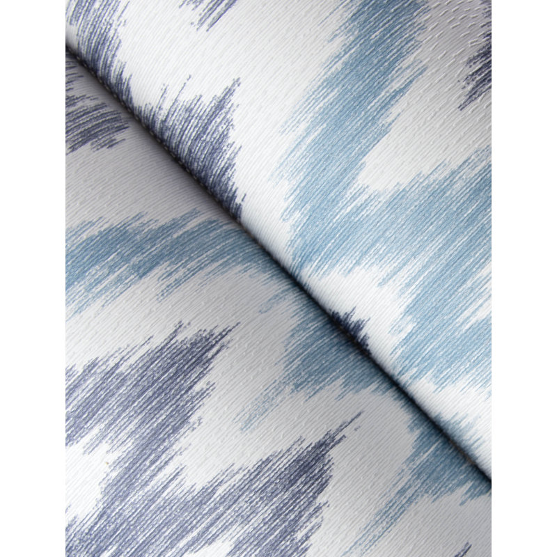 Solola Chartreuse Ikat Wallpaper, Blue