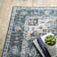 Tapis oriental antidérapant bleu / ivoire lavable à la machine Housel-809121051