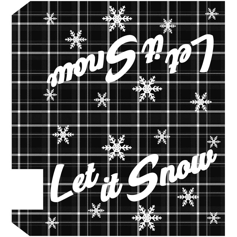 Couvercle de boîte aux lettres de Noël, H 5 po x l 20 po, Blanc / noir